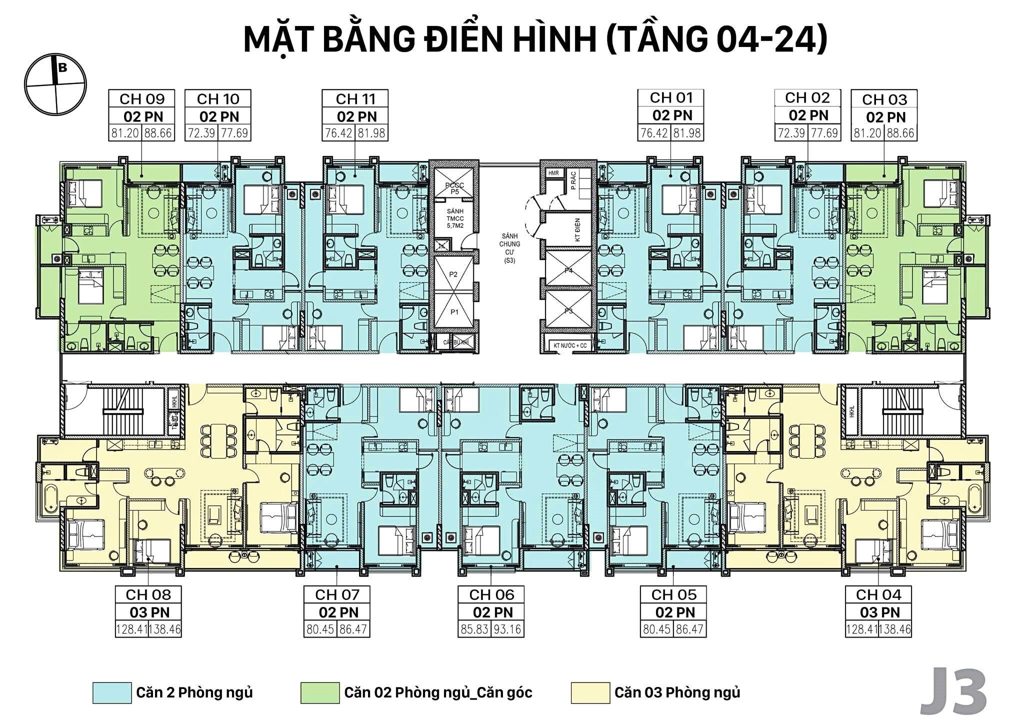 Mặt bằng Chung cư Jade Square Cổ Nhuế
