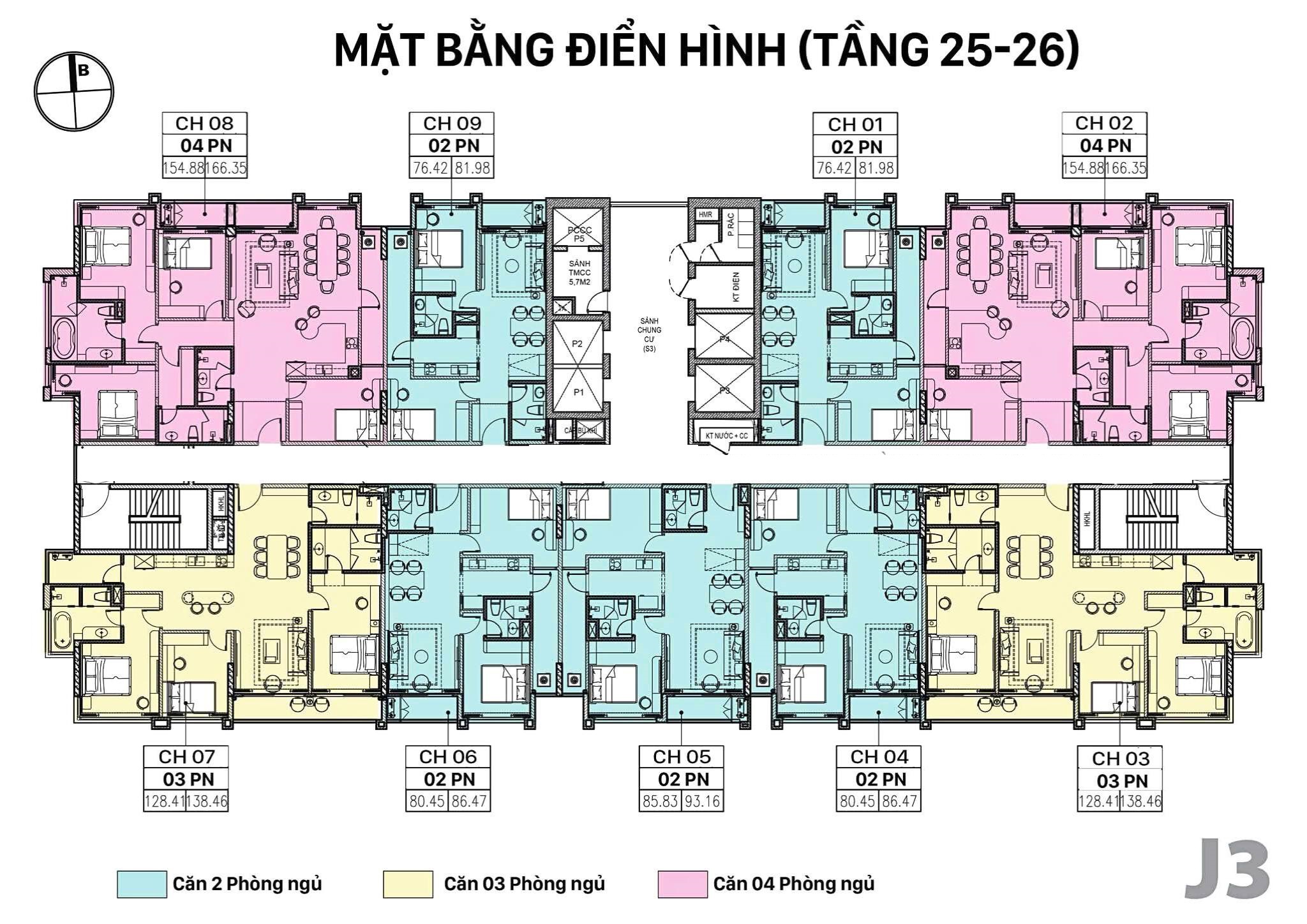 Mặt bằng Chung cư Jade Square Cổ Nhuế